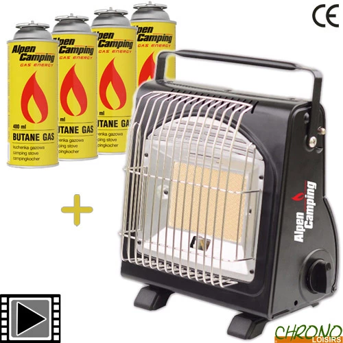 Pack Alpen Camping Chauffage Portable + 4 Gaz 1 Pack Alpen Camping Chauffage Portable + 4 Gaz