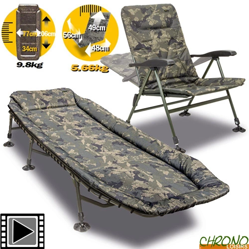 Solar Tackle Pack Bed Level Chair Solar Undercover Camo 1 Solar Tackle Pack Bed Level Chair Solar Undercover Camo