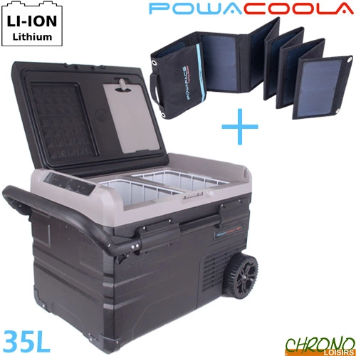 Glacière Electrique Powapacs Powacoola 35L + Panneau Solaire 60W 1 Glacière Electrique Powapacs Powacoola 35L + Panneau Solaire 60W